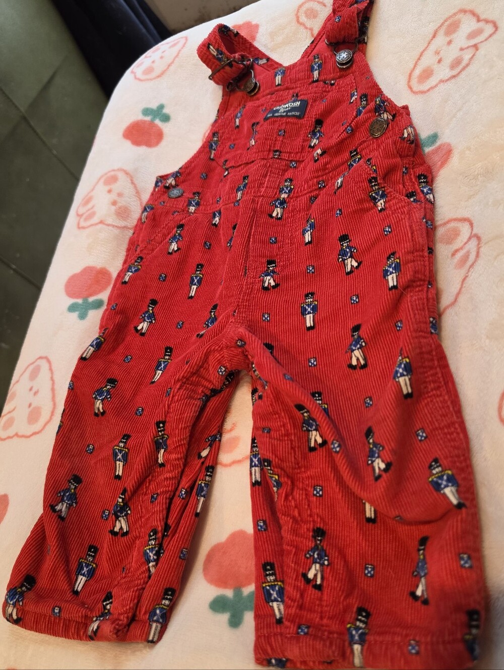 Osh Kosh B'gosh Nutcracker Soldier 9 Month Overalls Red Baby Boy